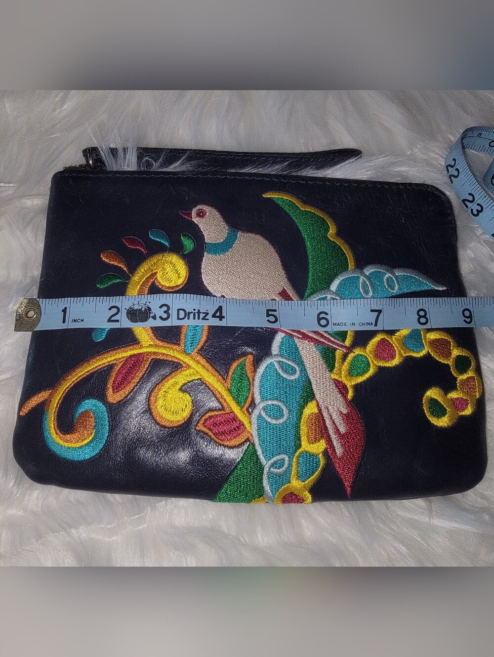 Patricia Nash Leather Embroidered Birds Of Paradise Wristlet 🕊️ - Picture 4 of 9